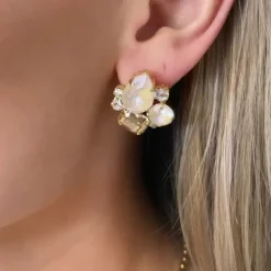 Angelina Earrings/Ivory Delite Combo