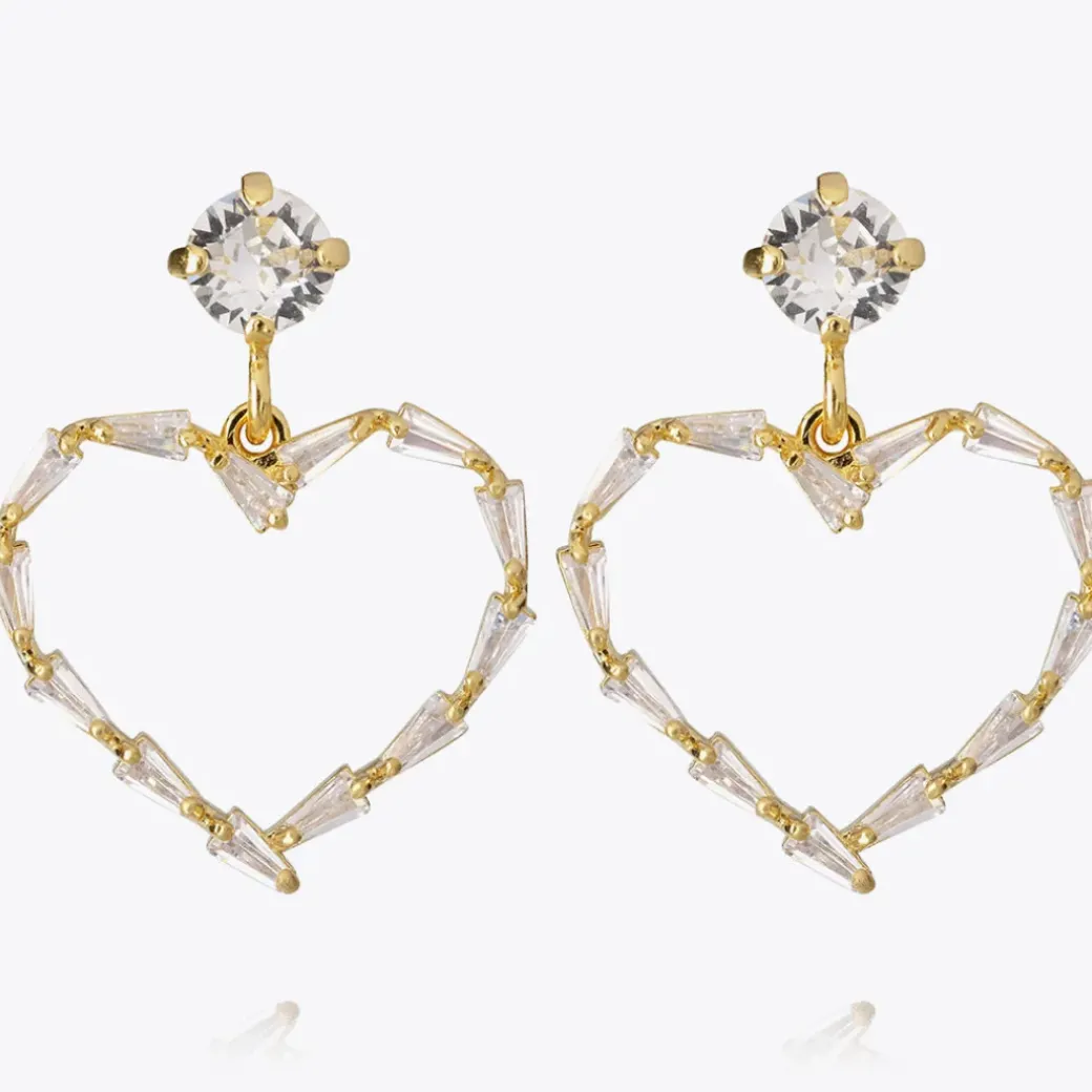 Baguette Heart Earring/Crystal