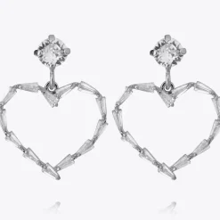 Baguette Heart Earring/Crystal