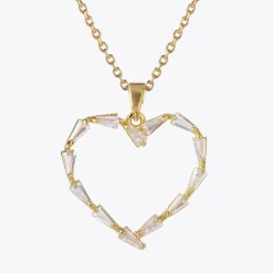 Baguette Heart Necklace/Crystal