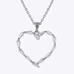 Baguette Heart Necklace/Crystal