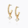 Bella Loop Earrings/Pearl + Crystal