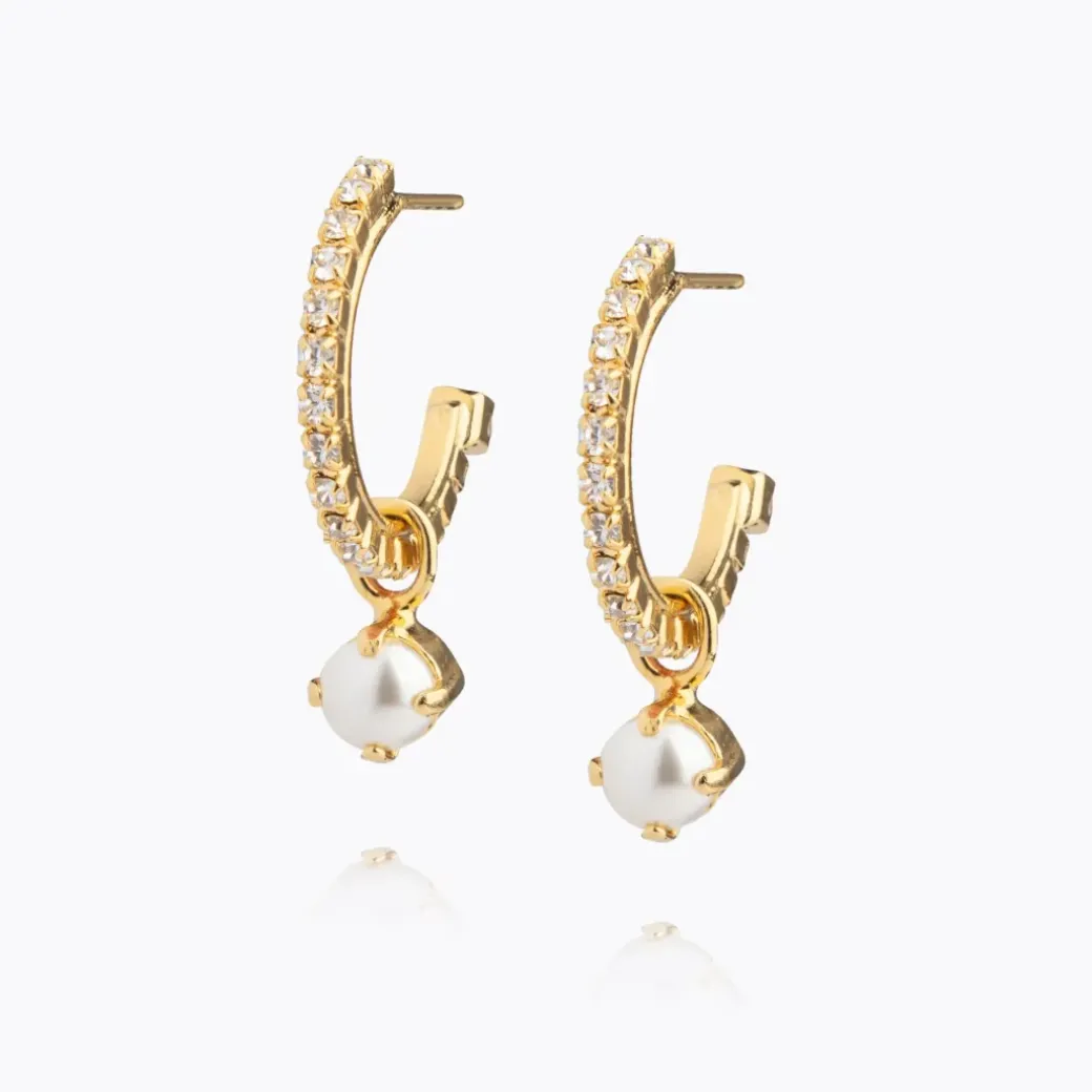 Bella Loop Earrings/Pearl + Crystal
