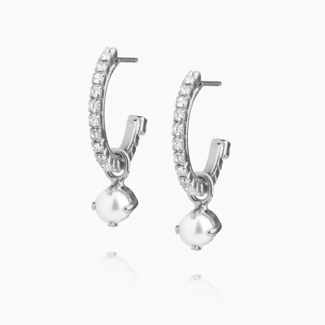Bella Loop Earrings/Pearl + Crystal