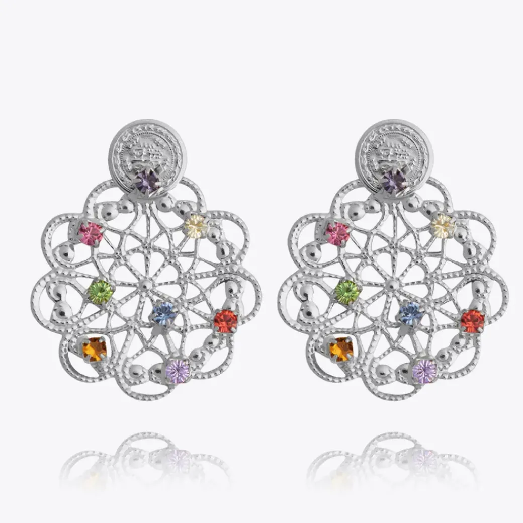 Bohemian Coin Earrings/Rainbow Combo