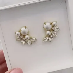 Electra Earrings/Pearl + Crystal