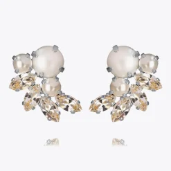 Electra Earrings/Pearl + Crystal