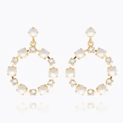 Eternity Pearl Earrings/Pearl + Crystal