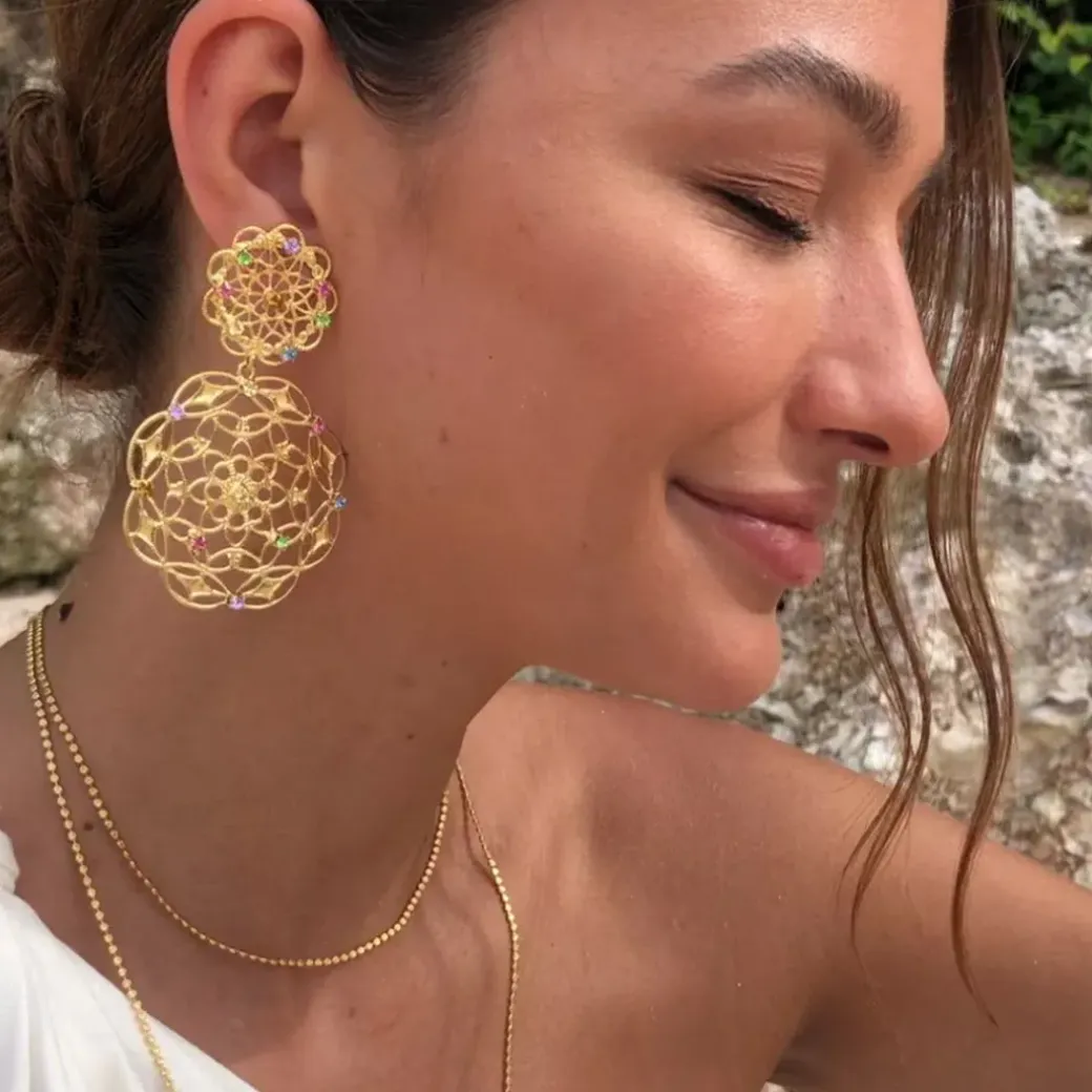Gardenia Earrings/Rainbow Combo