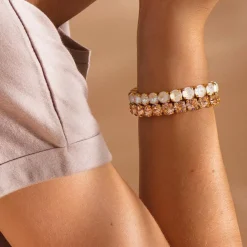 Gia Stud Bracelet/Light Peach