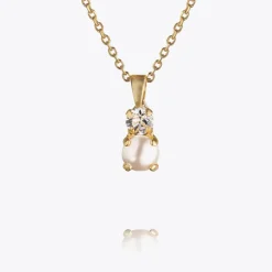 Girls Love Pearl Necklace/Pearl + Crystal (Children Size)