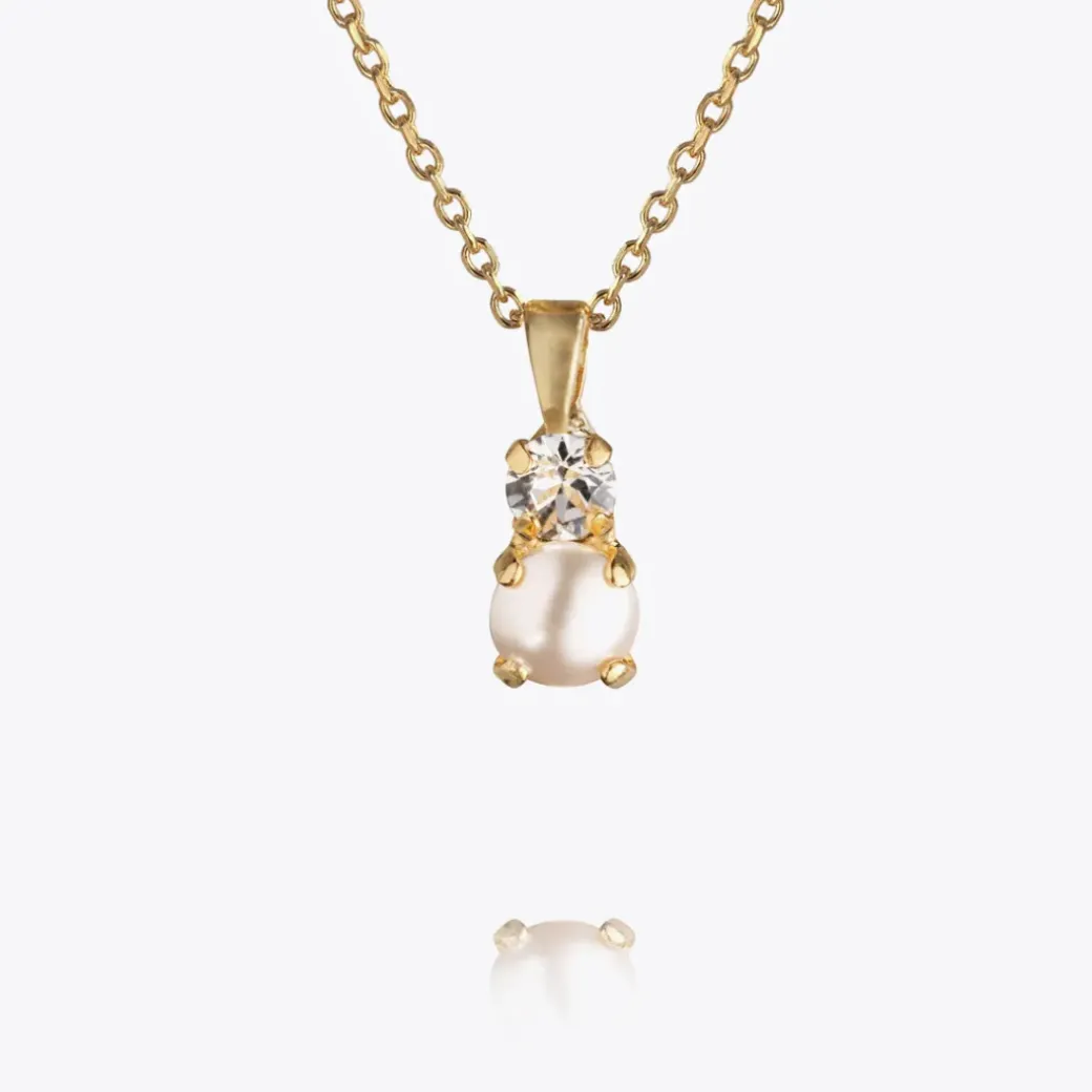 Girls Love Pearl Necklace/Pearl + Crystal (Children Size)