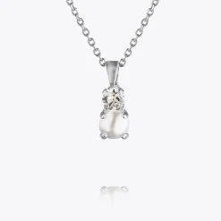 Girls Love Pearl Necklace/Pearl + Crystal (Children Size)