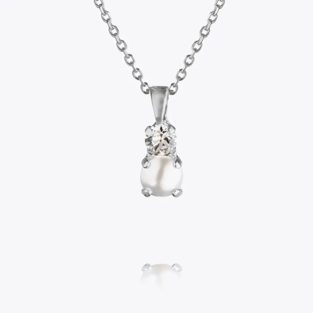 Girls Love Pearl Necklace/Pearl + Crystal (Children Size)