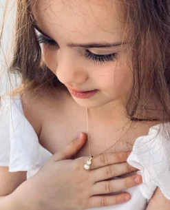 Girls Love Pearl Necklace/Pearl + Crystal (Children Size)