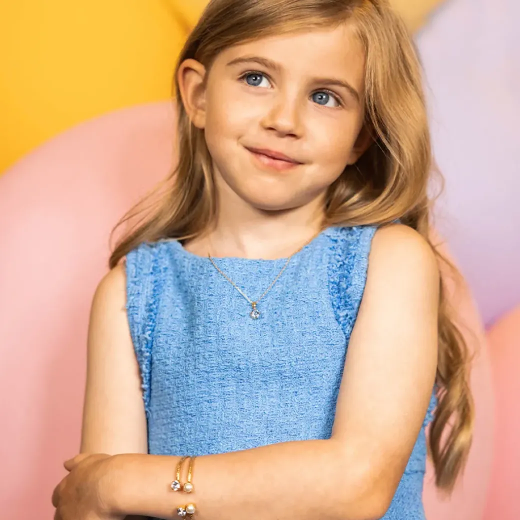 Girls Necklace/Light Sapphire (Children Size)