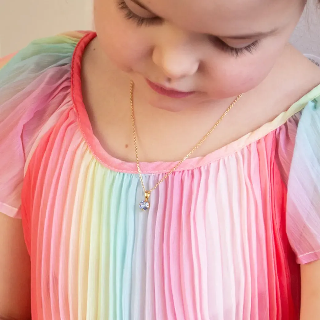 Girls Necklace/Light Sapphire (Children Size)