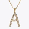 Letter Necklace A/Crystal
