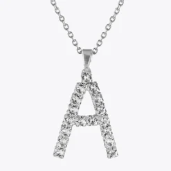 Letter Necklace A/Crystal