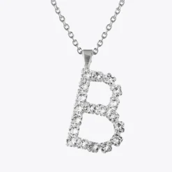 Letter Necklace B/Crystal