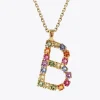 Letter Necklace B/Rainbow Combo