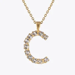 Letter Necklace C/Crystal
