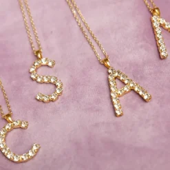 Letter Necklace C/Crystal