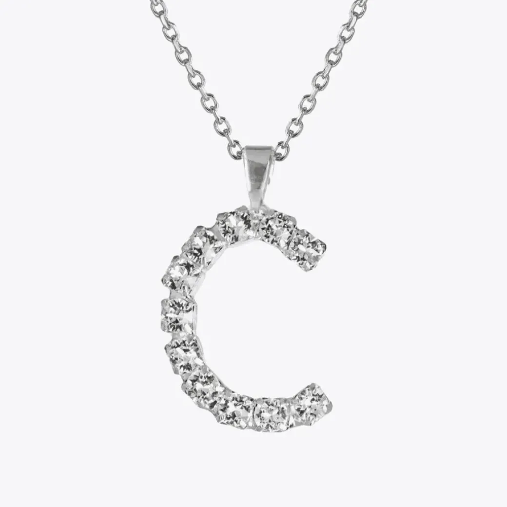Letter Necklace C/Crystal