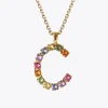 Letter Necklace C/Rainbow Combo