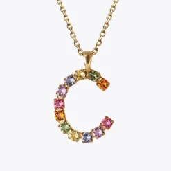 Letter Necklace C/Rainbow Combo