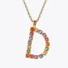 Letter Necklace D/Rainbow Combo