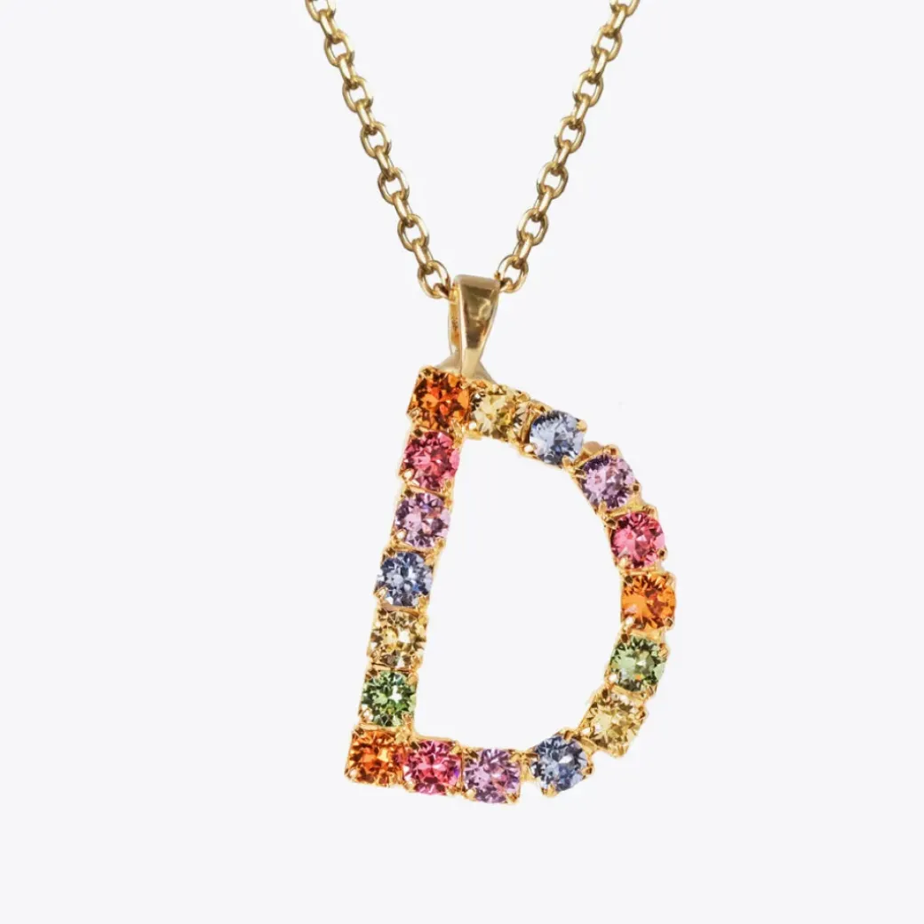 Letter Necklace D/Rainbow Combo