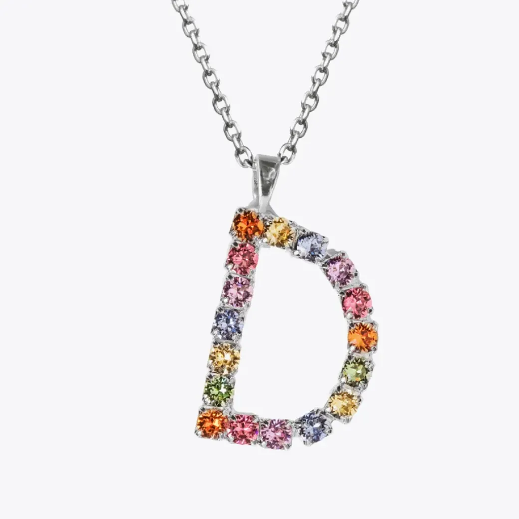 Letter Necklace D/Rainbow Combo