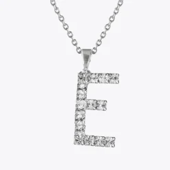 Letter Necklace E/Crystal
