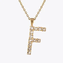 Letter Necklace F/Crystal