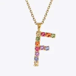 Letter Necklace F/Rainbow Combo