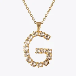 Letter Necklace G/Crystal