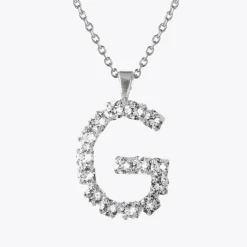 Letter Necklace G/Crystal