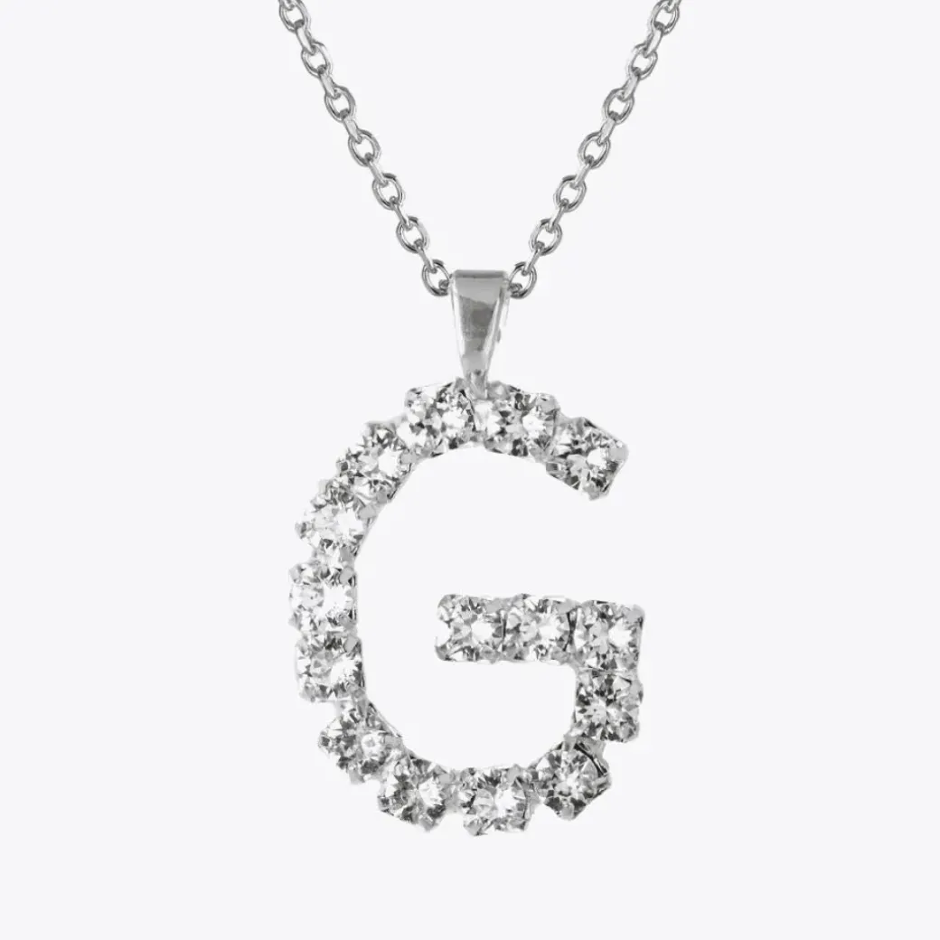 Letter Necklace G/Crystal