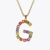 Letter Necklace G/Rainbow Combo