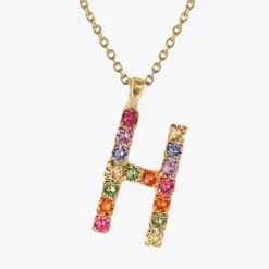 Letter Necklace H/Rainbow Combo