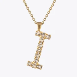 Letter Necklace I/Crystal