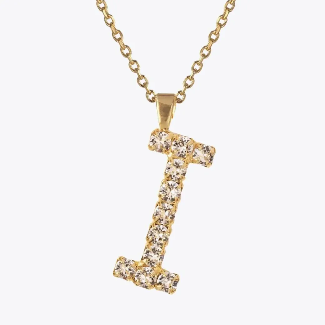 Letter Necklace I/Crystal