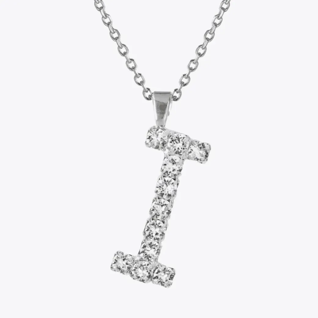Letter Necklace I/Crystal