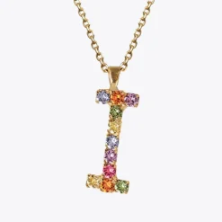 Letter Necklace I/Rainbow Combo