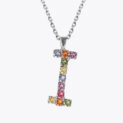 Letter Necklace I/Rainbow Combo