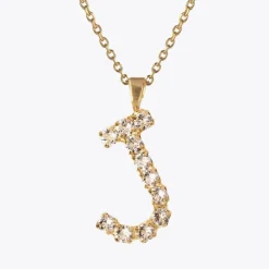 Letter Necklace J/Crystal