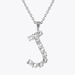 Letter Necklace J/Crystal