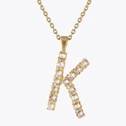 Letter Necklace K/Crystal