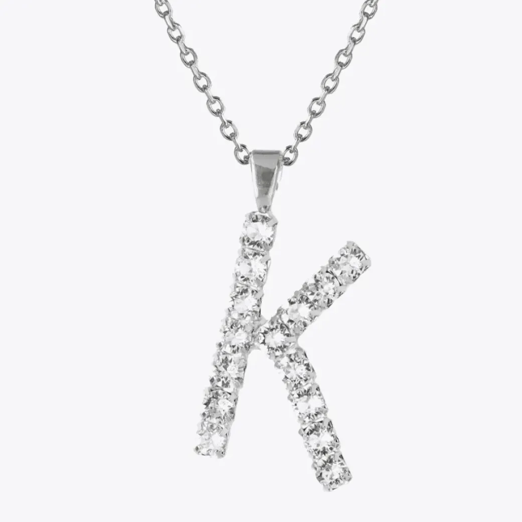 Letter Necklace K/Crystal